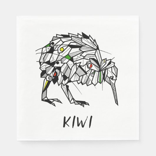 白黒キウイ スタンダードランチョンナプキン (正面)
