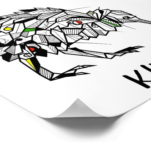 白黒キウイ ポスター (角)