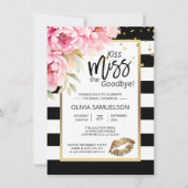 白黒キスザ恋しく思フローラブライダルシャワー 招待状 (正面)