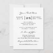 白黒キスメイクアップブライダルシャワー赤 招待状 (裏面)