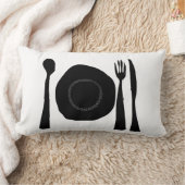 白黒キッチンアート ランバークッション (ブランケット)