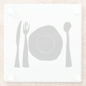 白黒キッチン用品 ガラスコースター (裏面)