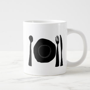 白黒キッチン用品 ジャンボコーヒーマグカップ