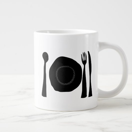 白黒キッチン用品 ジャンボコーヒーマグカップ (右)