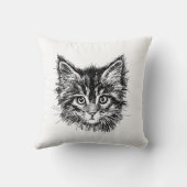 白黒キッテン顔 クッション (裏面)