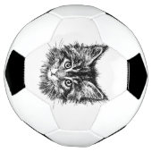 白黒キッテン顔 サッカーボール (回転)