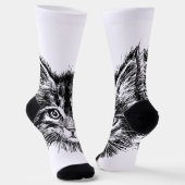 白黒キッテン顔 ソックス (傾斜あり)