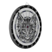 白黒キッテン顔 ダーツボード (正面左)