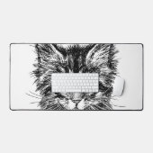 白黒キッテン顔 デスクマット (キーボード&マウス)