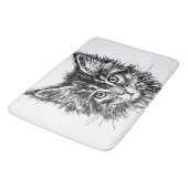 白黒キッテン顔 バスマット (アングル)