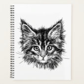 白黒キッテン顔 プランナー手帳 (正面)