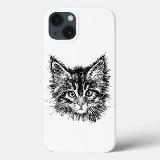 白黒キッテン顔 Case-Mate iPhoneケース (裏面)