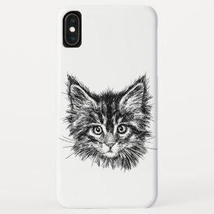 白黒キッテン顔 iPhone XS MAXケース