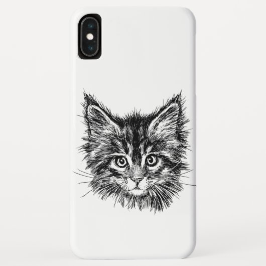 白黒キッテン顔 Case-Mate iPhoneケース (裏面)