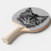 白黒キットン顔オングレー 卓球ラケット (正面アングル)