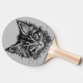 白黒キットン顔オングレー 卓球ラケット (横)