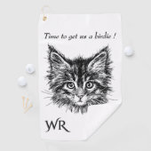 白黒キットン顔wモノグラム ゴルフタオル (インサイチュ)