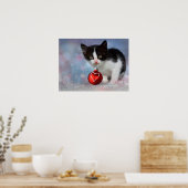 白黒キティ猫カスタマイズ可能ポスター ポスター (キッチン)