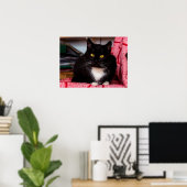 白黒キティ猫カスタマイズ可能ポスター ポスター (ホームオフィス)