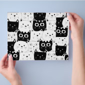 白黒キティ猫スクラップブック紙 チラシ (手)