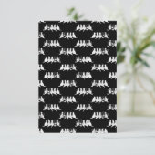 白黒キテンスプリント柄キャットアートブラック サンキューカード (スタンド正面)