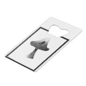 白黒キノコイラストレーション漫画 クレジットカード栓抜き (裏面アングル)