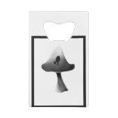 白黒キノコイラストレーション漫画 クレジットカード栓抜き (裏面)