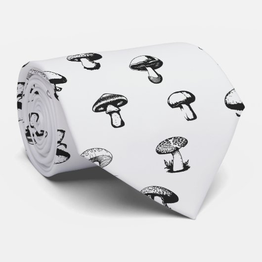 白黒キノコ ネクタイ (ロール)