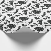 白黒キャッツ誕生日 ラッピングペーパー (角)