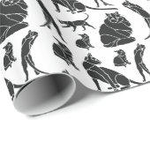 白黒キャッツ誕生日 ラッピングペーパー (ロールコーナー)