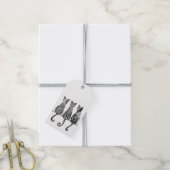 白黒キャッツ3パック10種類のギフトラベル ギフトタグ (より糸付き)