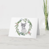 白黒キャットウォーター色グリーンピンクフローラ カード (正面)