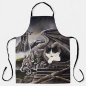 白黒キャットガルゴイル エプロン (正面)
