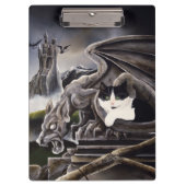 白黒キャットガルゴイル クリップボード (正面)