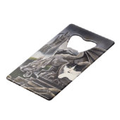 白黒キャットガルゴイル クレジットカード栓抜き (正面アングル)