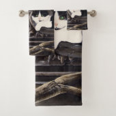 白黒キャットガルゴイル バスタオルセット (インサイチュ)