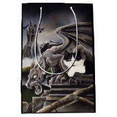 白黒キャットガルゴイル ミディアムペーパーバッグ (正面)