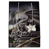 白黒キャットガルゴイル ミディアムペーパーバッグ (裏面)