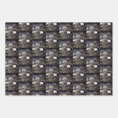 白黒キャットガルゴイル ラッピングペーパーシート (正面2)