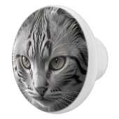 白黒キャットキッテン顔 セラミックノブ (右)