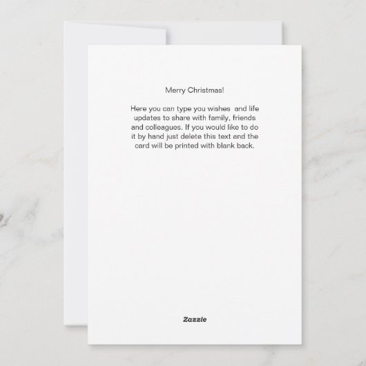 白黒キャットクリスマスツリーオーナメントサンタハット シーズンカード (裏面)