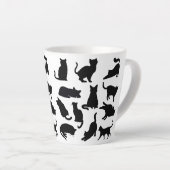 白黒キャットシルエットラテマグカップ カフェラテマグ (右アングル)