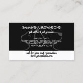 白黒キャットドッグペットの足の割引ロイヤリティ 名刺 (裏面)