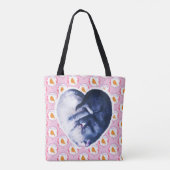 白黒キャットバードラブウォーターカラー トートバッグ (裏面)