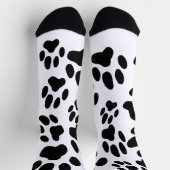 白黒キャットポーズプリント ソックス (上部)