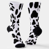 白黒キャットポーズプリント ソックス (傾斜あり)