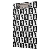 白黒キャットモノグラムブロックプリント クリップボード (左)