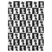 白黒キャットモノグラムブロックプリント クリップボード (裏面)