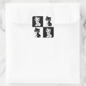 白黒キャットモノグラムブロックプリント スクエアシール (バッグ)