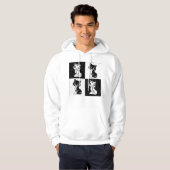 白黒キャットモノグラムブロックプリント パーカ (正面フル)